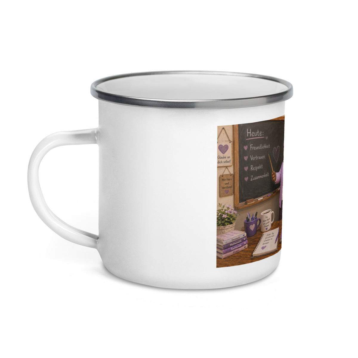 Lehrerin Geschenk – Murmari Emaille-Tasse mit AR-Motiv