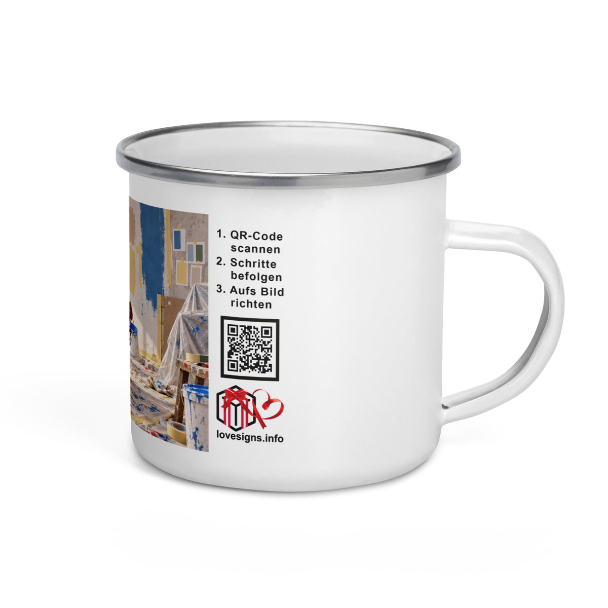Murmari Maler AR-Emaille-Tasse mit QR-Code