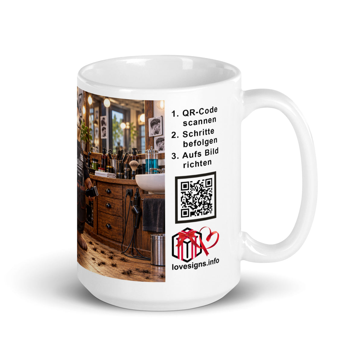 Murmari Barber AR-Keramik-Tasse mit QR-Code