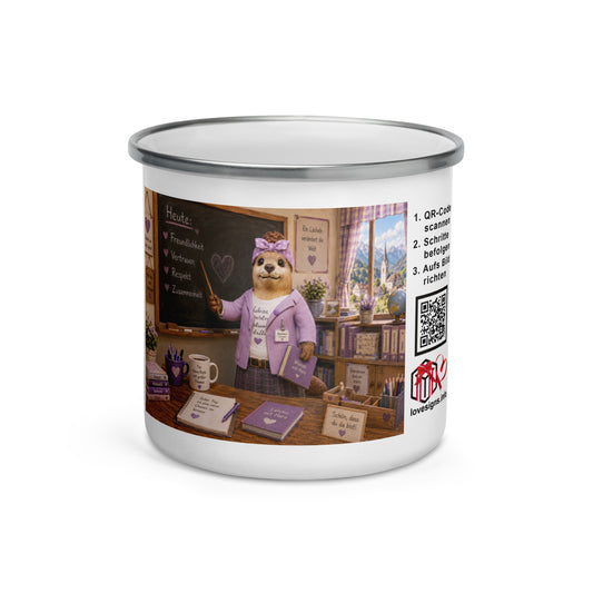 Murmari Lehrerin Emaille-Tasse mit Augmented Reality – Hauptansicht
