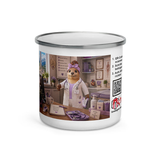 Murmari Ärztin Emaille-Tasse mit Augmented Reality – Hauptansicht