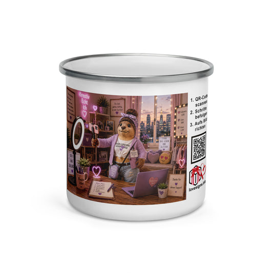 Murmari Influencerin Emaille-Tasse mit Augmented Reality – Hauptansicht