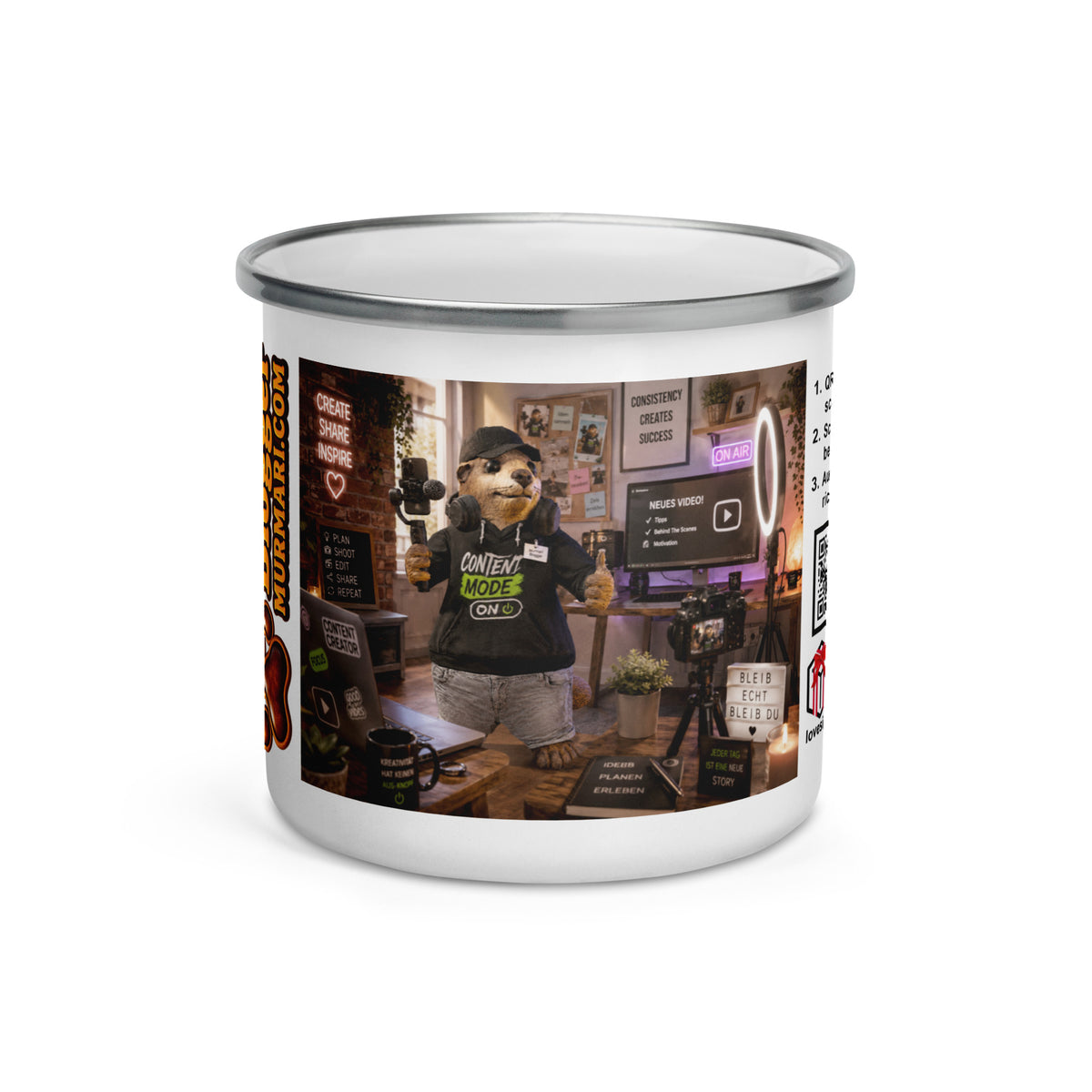 Murmari Blogger Emaille-Tasse mit Augmented Reality – Hauptansicht