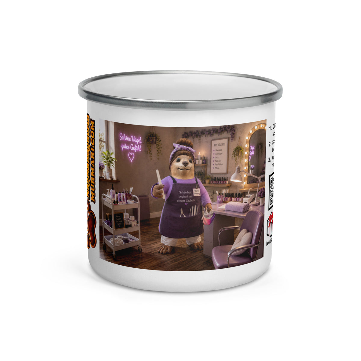 Murmari Nageldesignerin Emaille-Tasse mit Augmented Reality – Hauptansicht