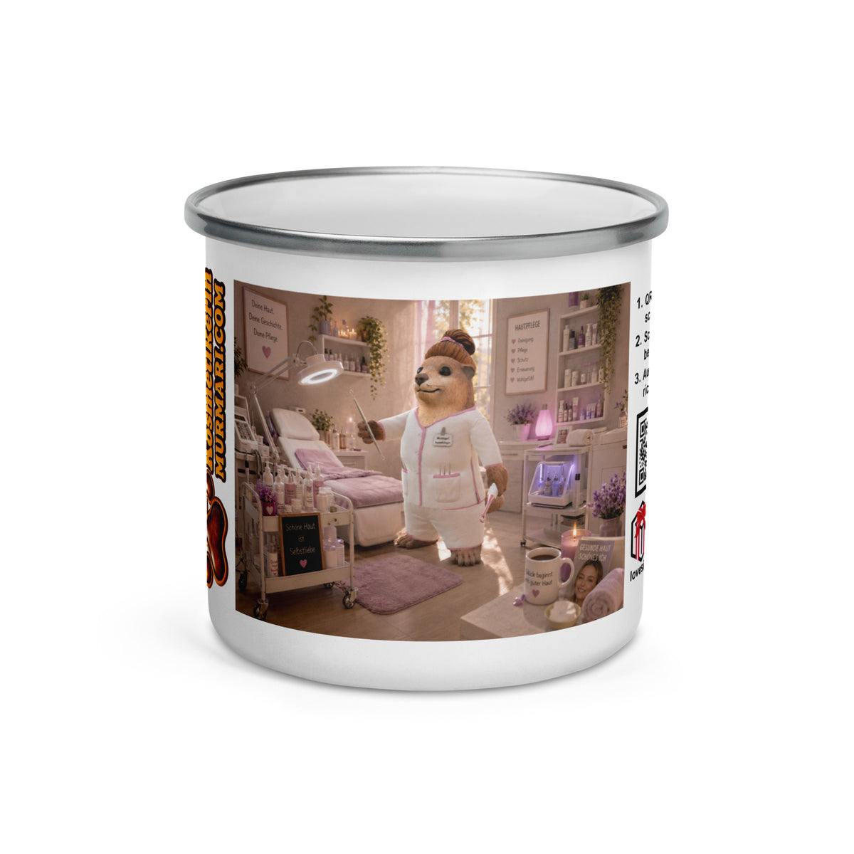 Murmari Kosmetikerin Emaille-Tasse mit Augmented Reality – Hauptansicht