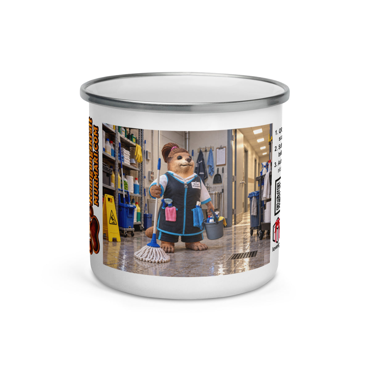 Reinigungskraft Geschenk – Murmari Emaille-Tasse mit AR-Motiv