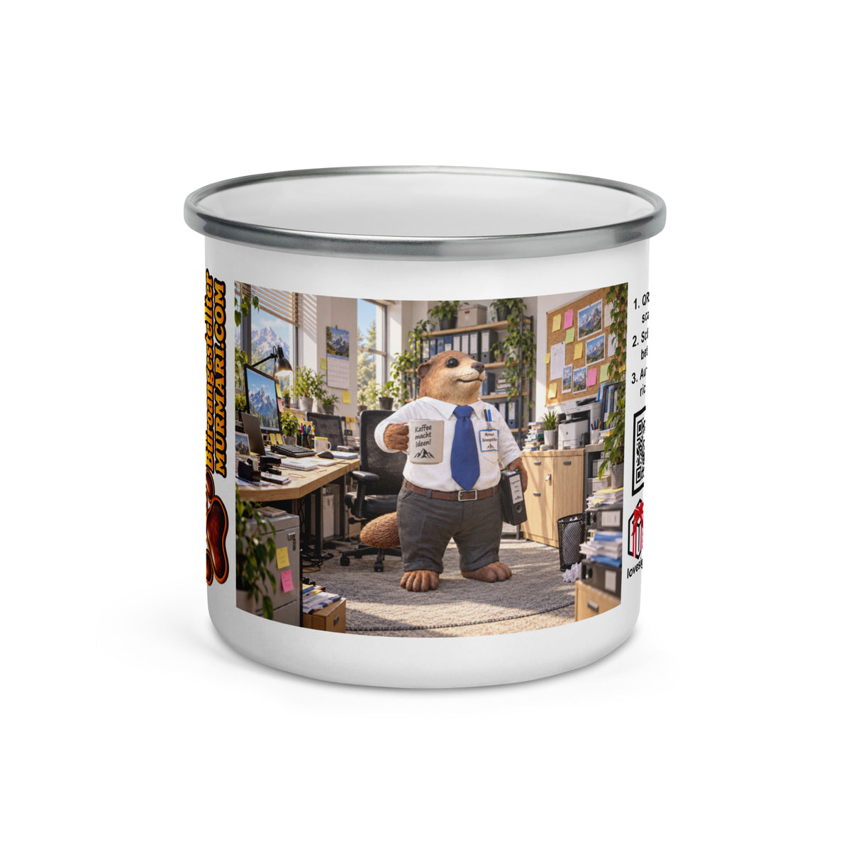 Murmari Büroangestellter Emaille-Tasse mit Augmented Reality – Hauptansicht
