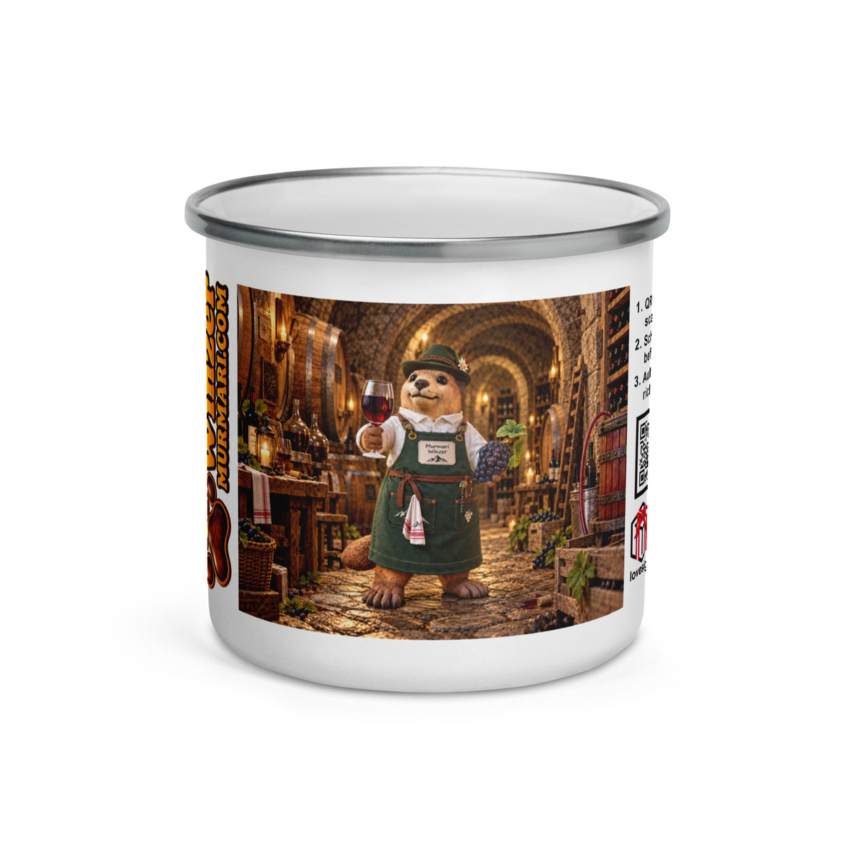 Murmari Winzer Emaille-Tasse mit Augmented Reality – Hauptansicht
