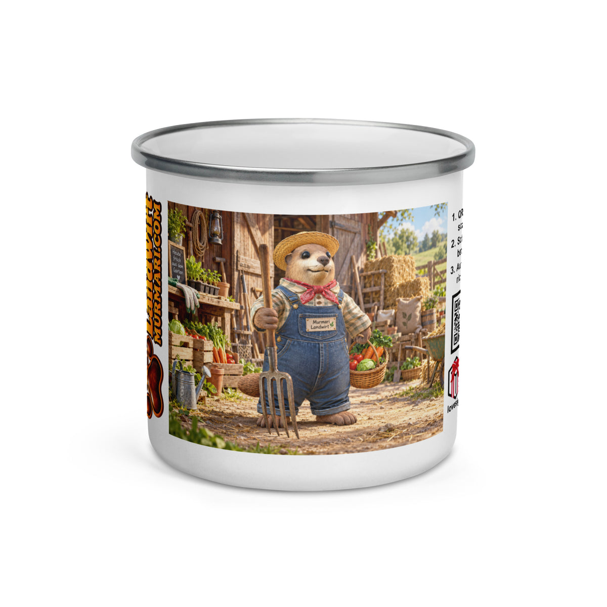 Murmari Landwirt Emaille-Tasse mit Augmented Reality – Hauptansicht