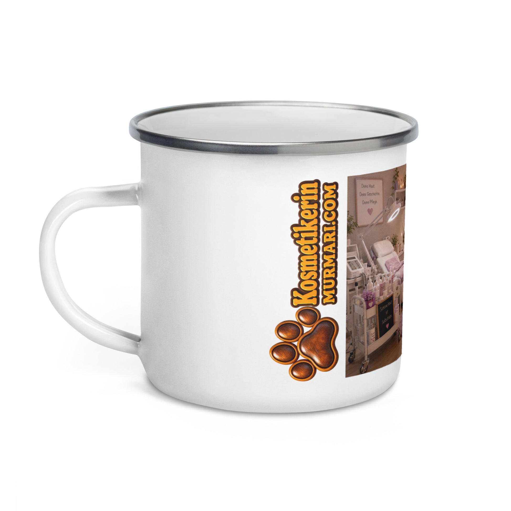 Kosmetikerin Geschenk – Murmari Emaille-Tasse mit AR-Motiv