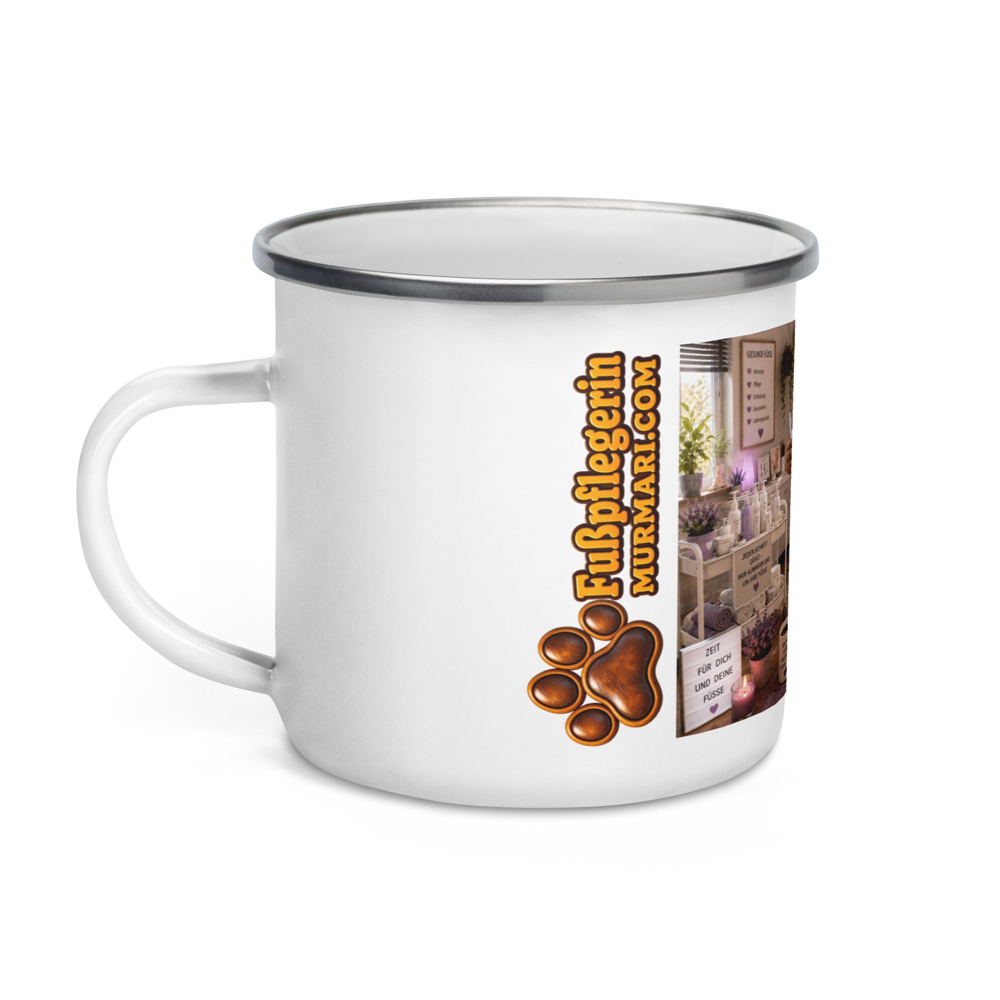 Fußpflegerin Geschenk – Murmari Emaille-Tasse mit AR-Motiv