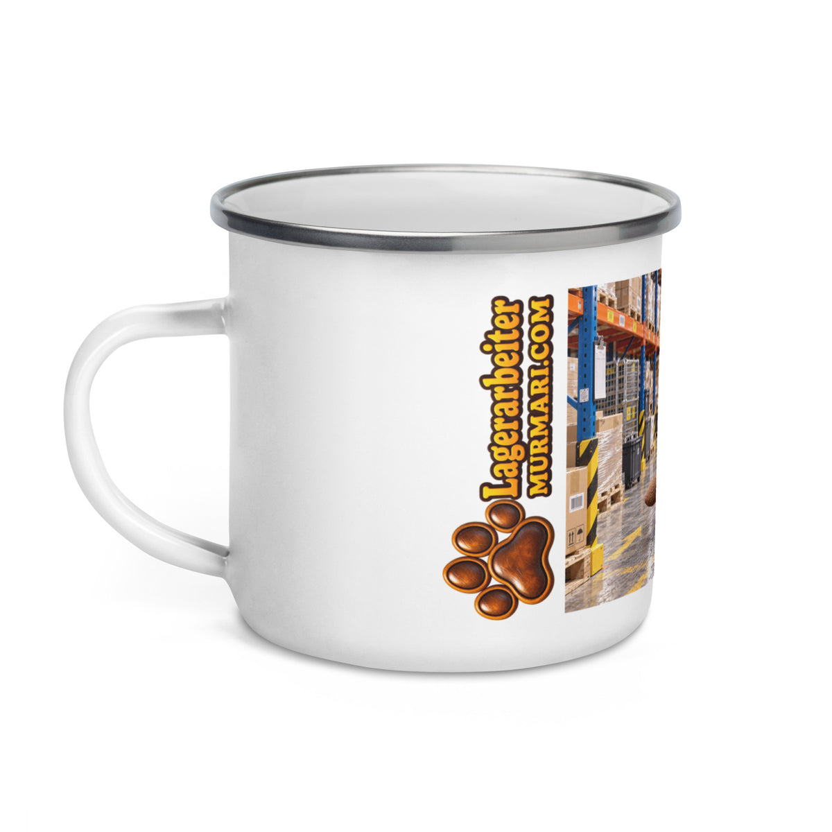 Lagerarbeiter Geschenk – Murmari Emaille-Tasse mit AR-Motiv