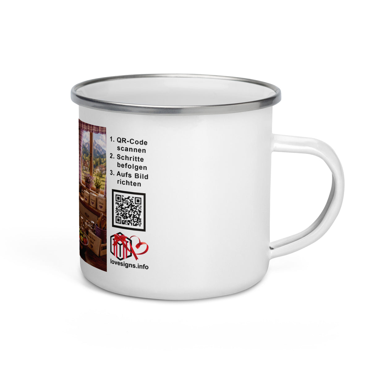 Murmari Köchin AR-Emaille-Tasse mit QR-Code