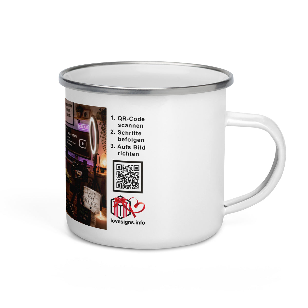 Murmari Blogger AR-Emaille-Tasse mit QR-Code