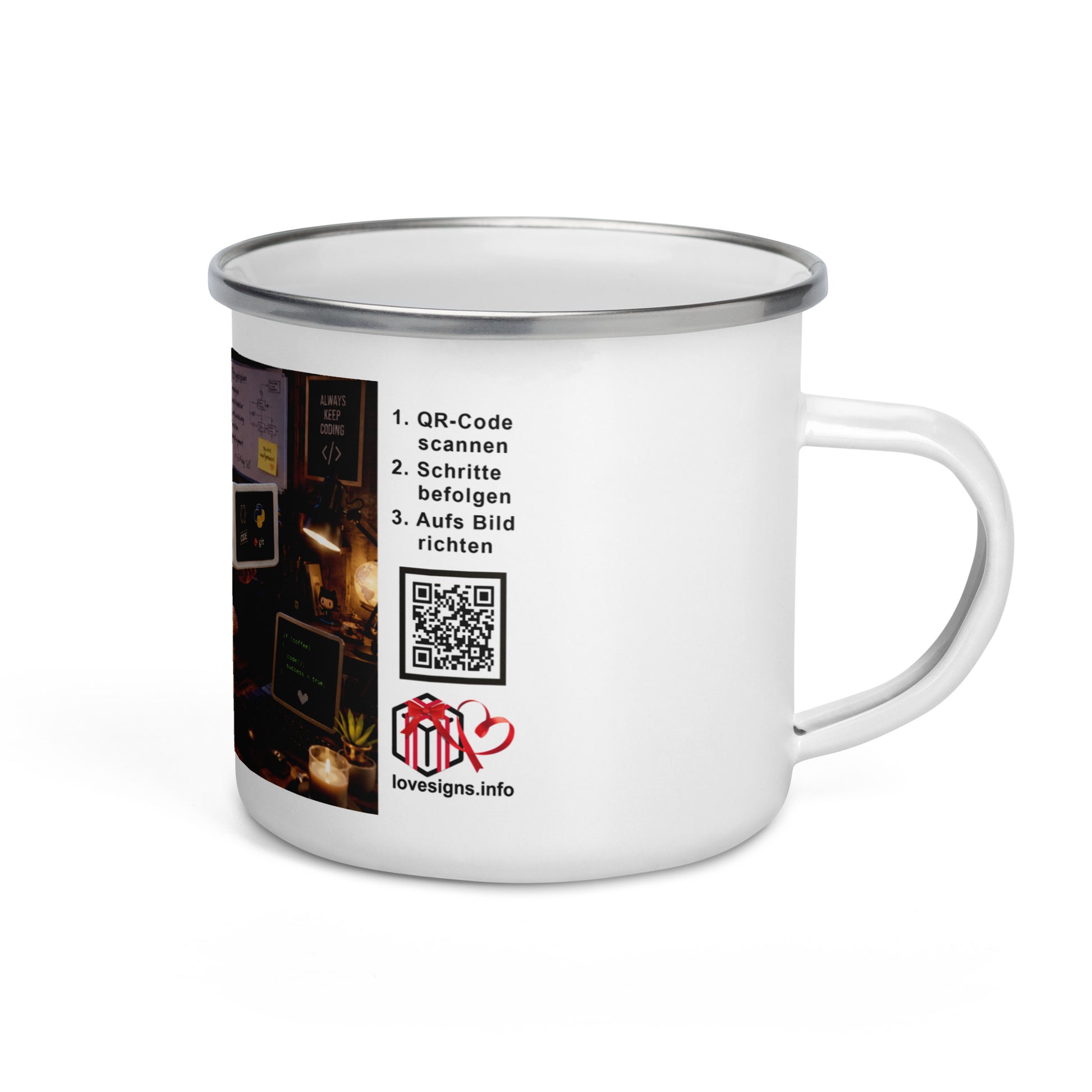 Murmari Programmierer AR-Emaille-Tasse mit QR-Code