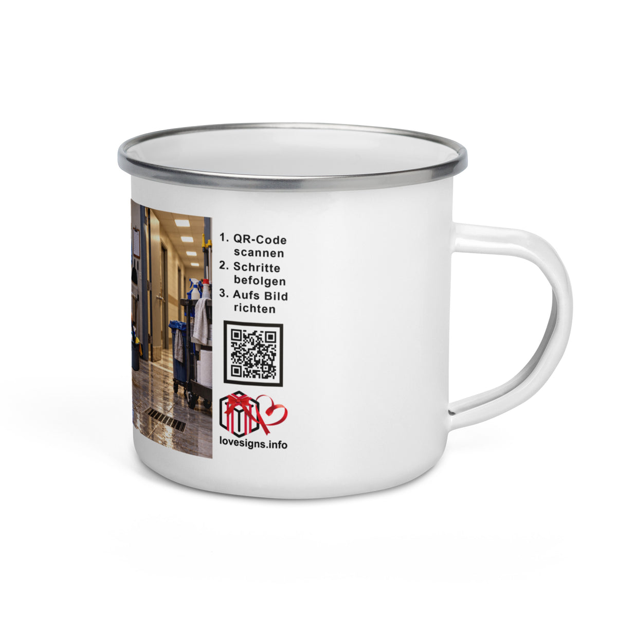 Murmari AR-Emaille-Tasse Reinigungskraft mit QR-Code
