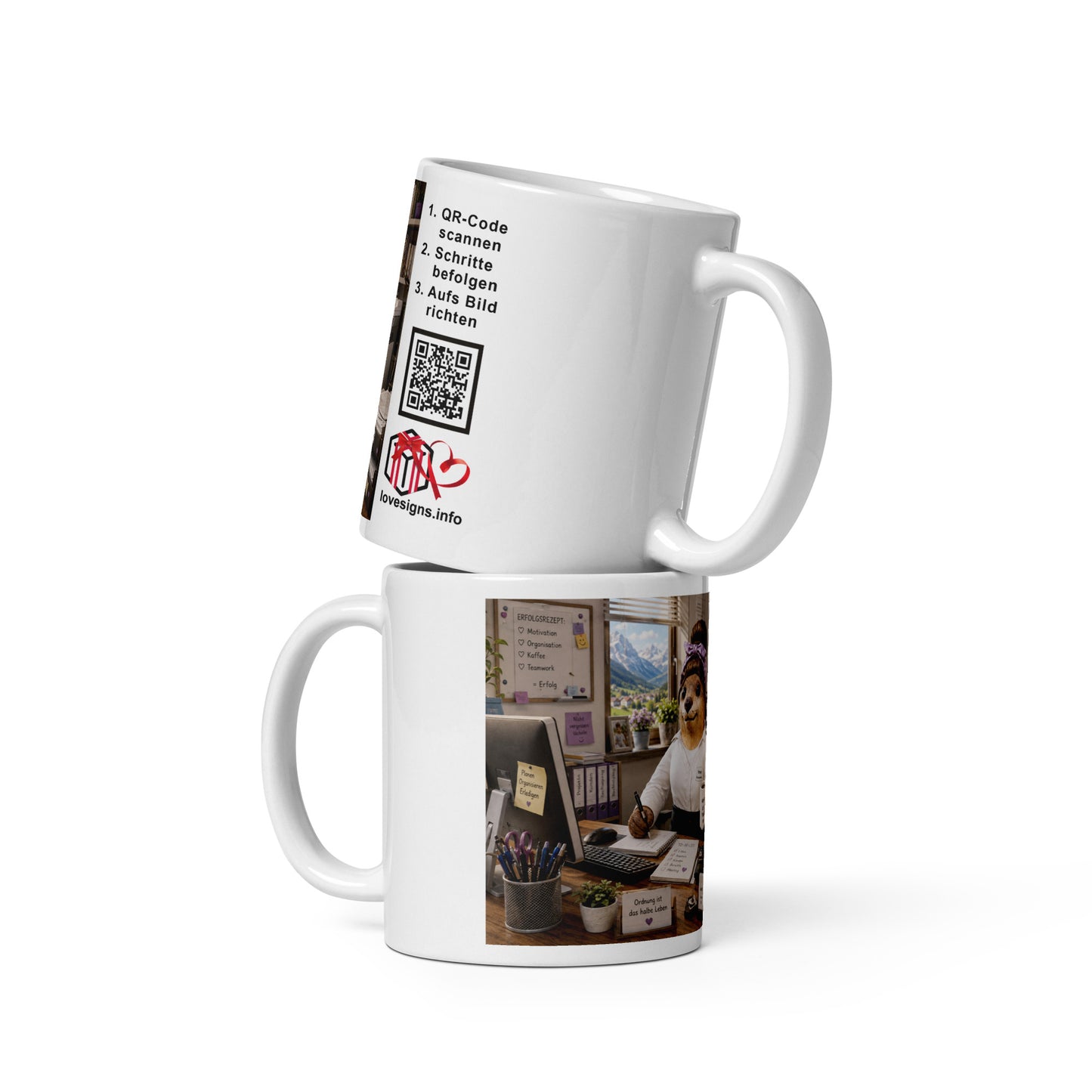 Murmari AR-Keramiktasse Büroangestellte mit QR-Code