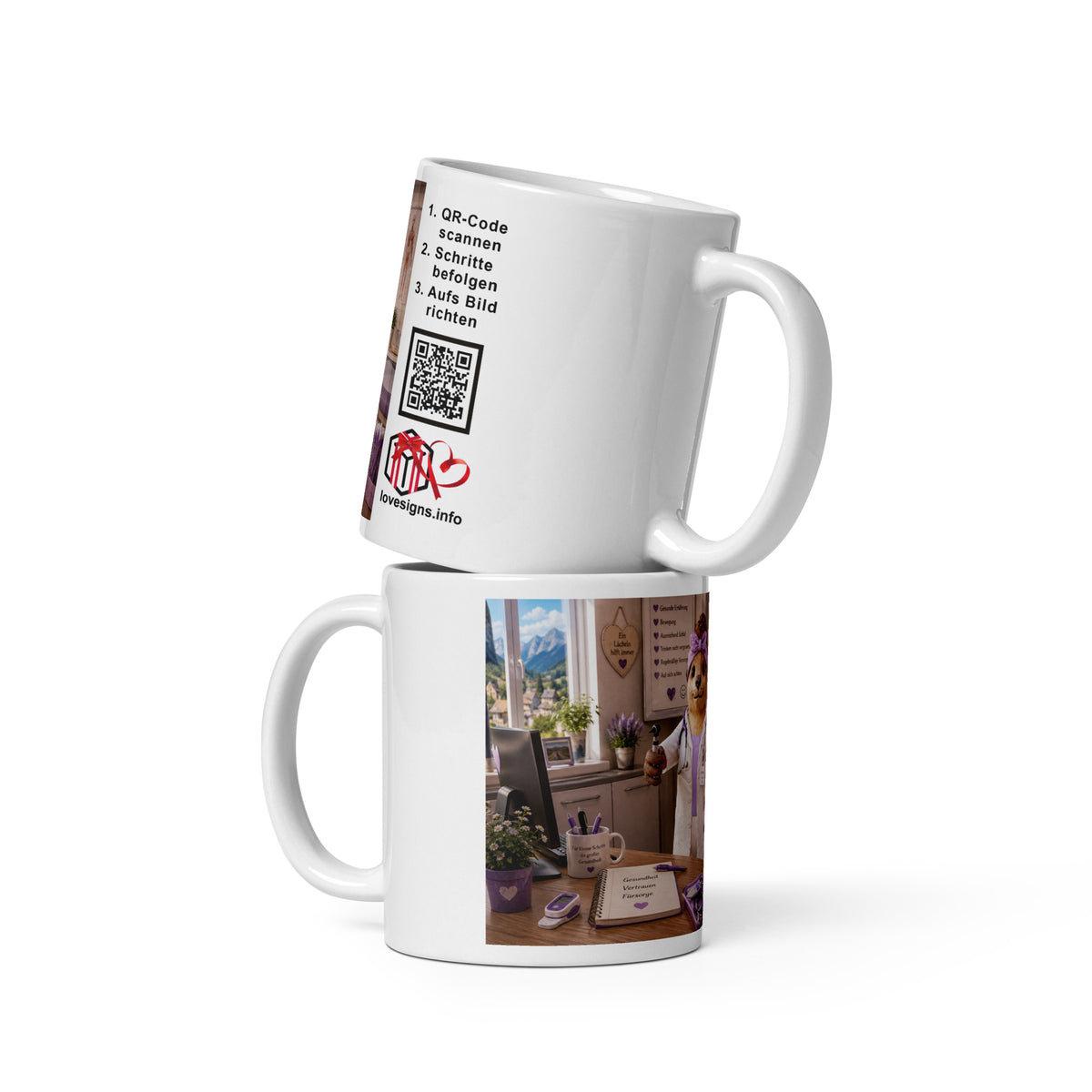 Murmari Ärztin AR-Keramik-Tasse mit QR-Code