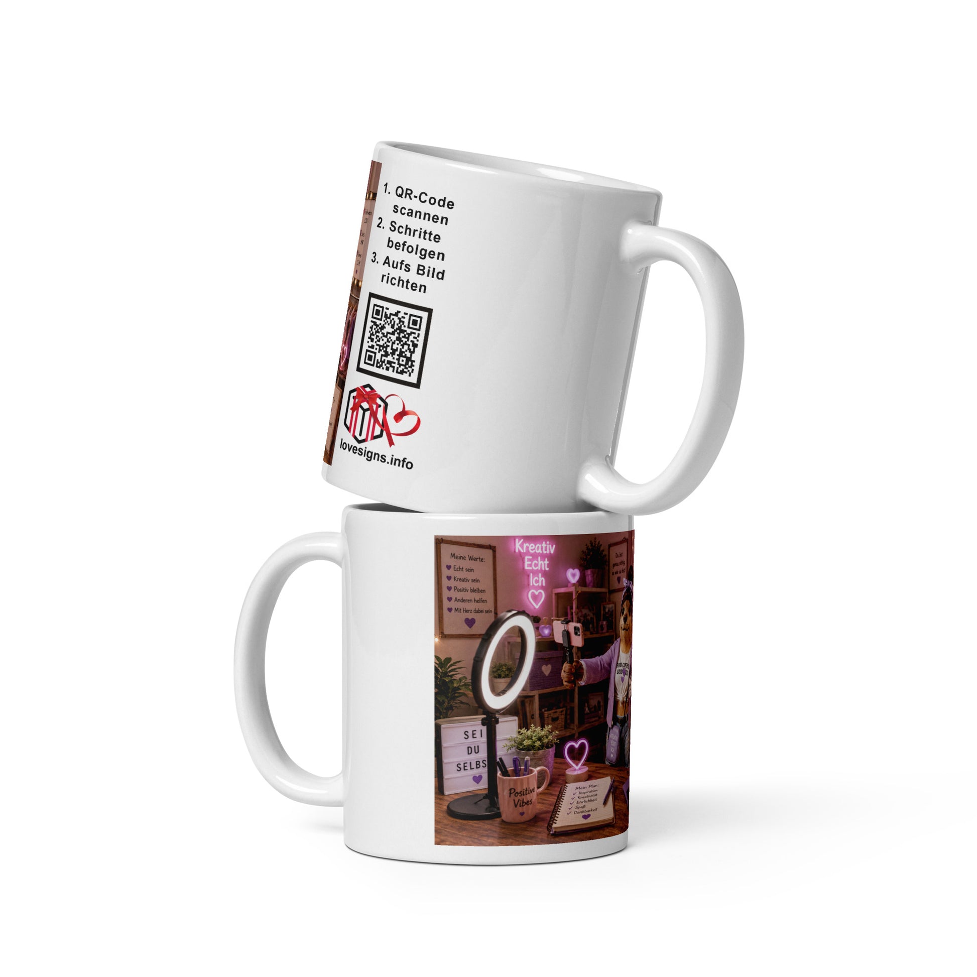 Murmari Influencerin AR-Keramik-Tasse mit QR-Code