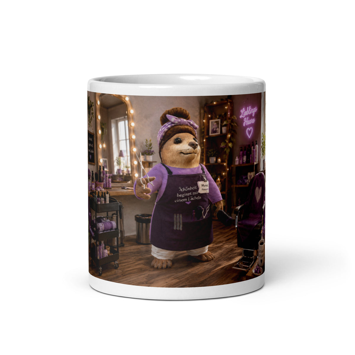 Murmari Friseurin Keramik-Tasse mit Augmented Reality – Hauptansicht