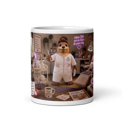 Murmari Fußpflegerin Keramik-Tasse mit Augmented Reality – Hauptansicht