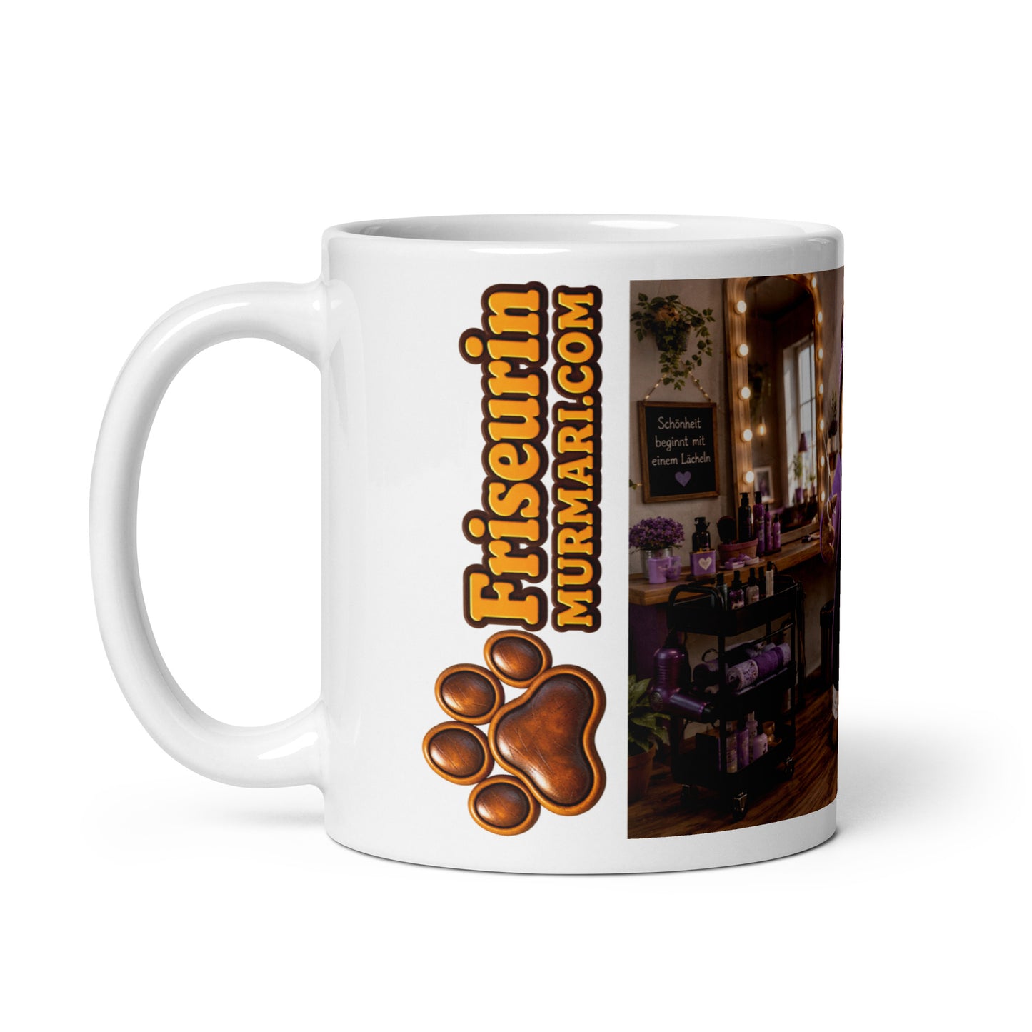 Friseurin Geschenk – Murmari Keramik-Tasse mit AR-Motiv