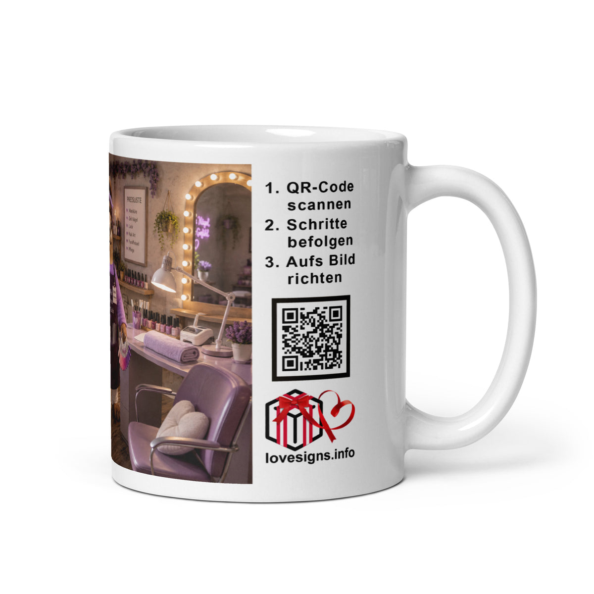 Murmari Nageldesignerin AR-Keramik-Tasse mit QR-Code