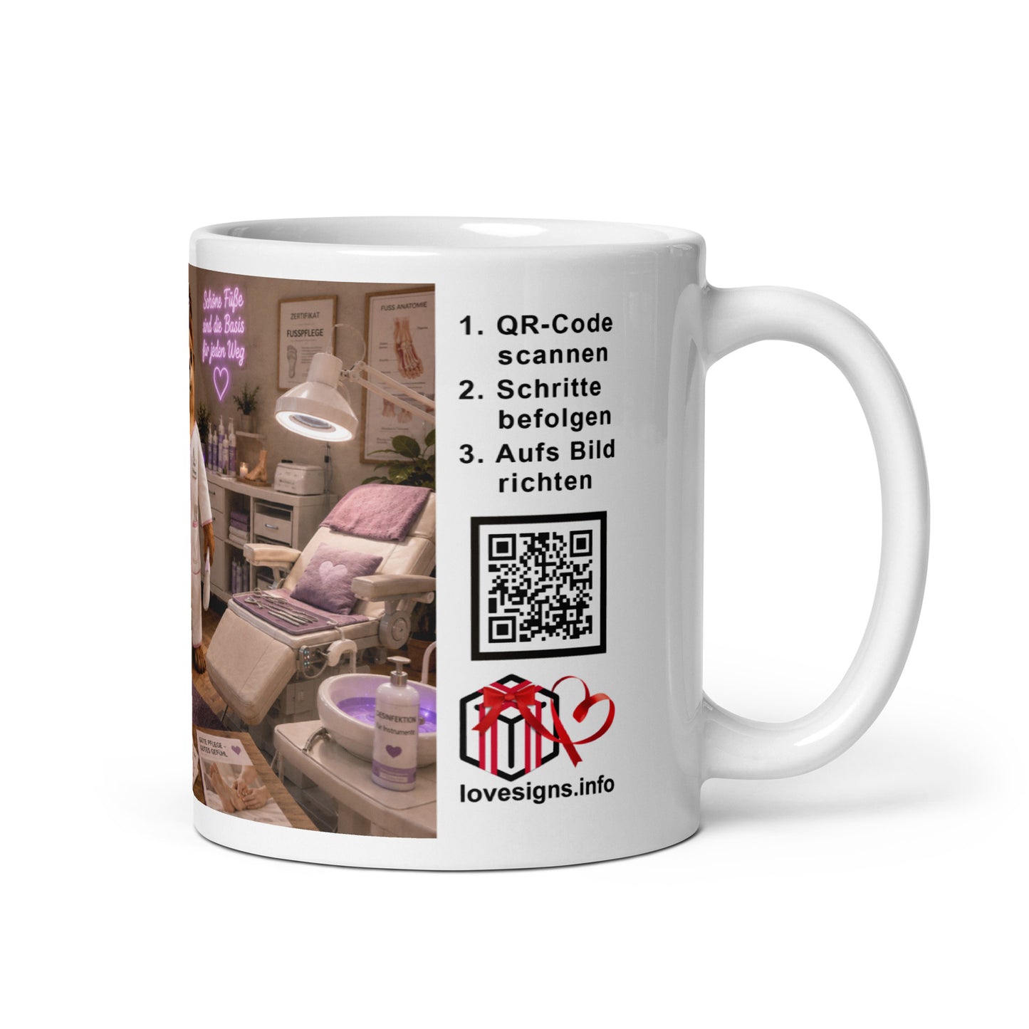 Murmari Fußpflegerin und Podologin AR-Keramik-Tasse mit QR-Code