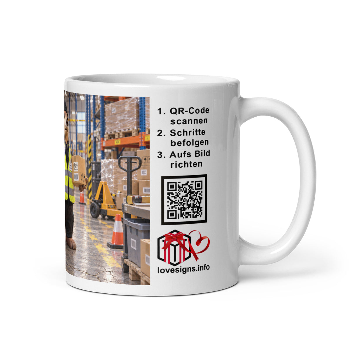 Murmari AR-Keramiktasse Lagerarbeiter mit QR-Code