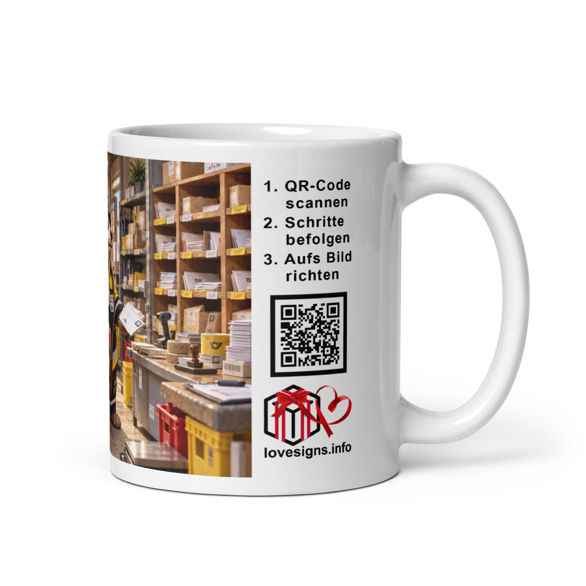 Murmari AR-Keramiktasse Postbote mit QR-Code