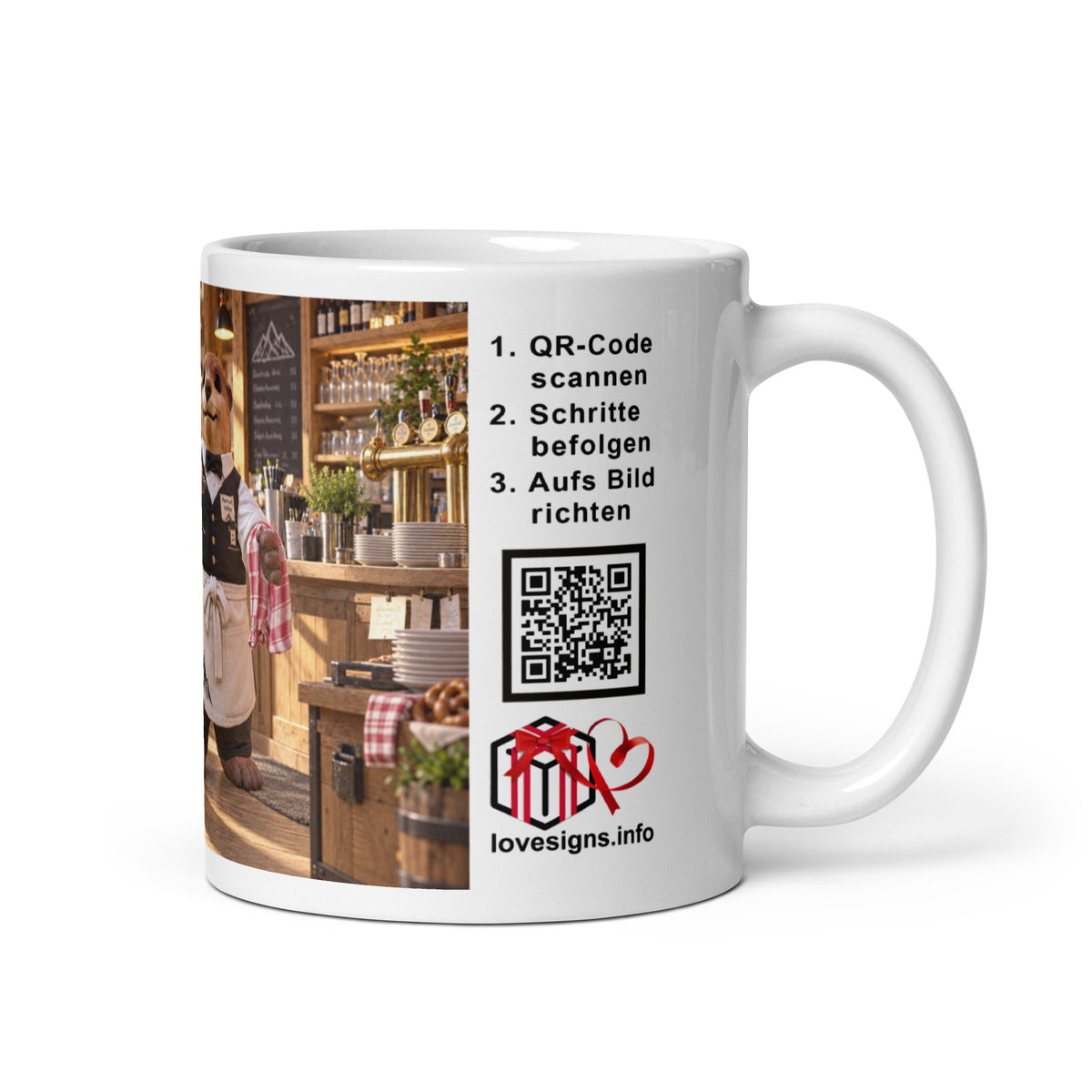 Murmari AR-Keramiktasse Kellner mit QR-Code