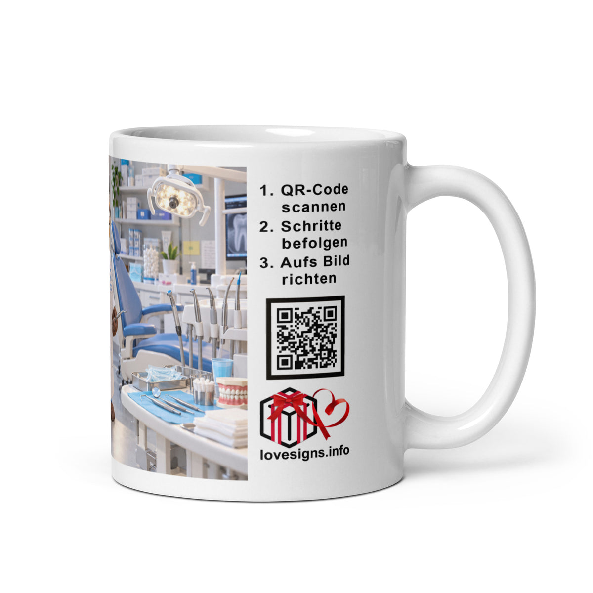 Murmari AR-Keramiktasse Zahnärztin mit QR-Code