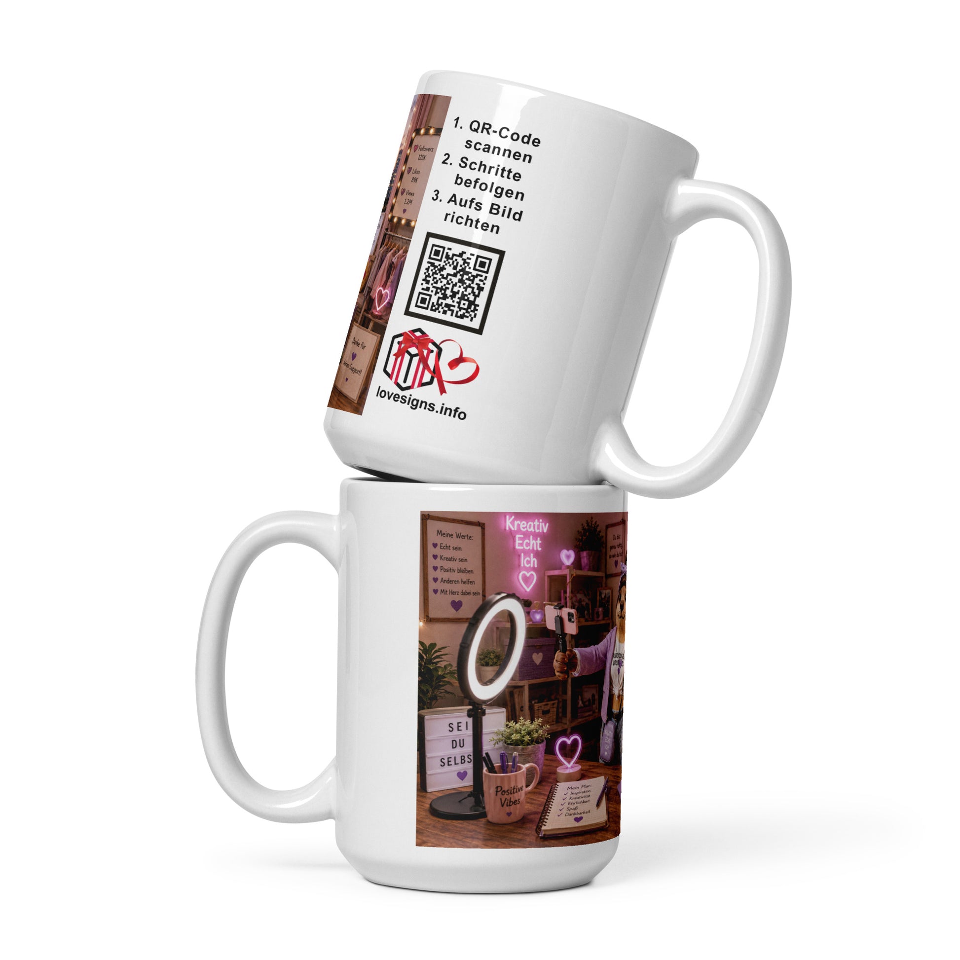 Influencerin Geschenk – Murmari Keramik-Tasse mit AR-Motiv