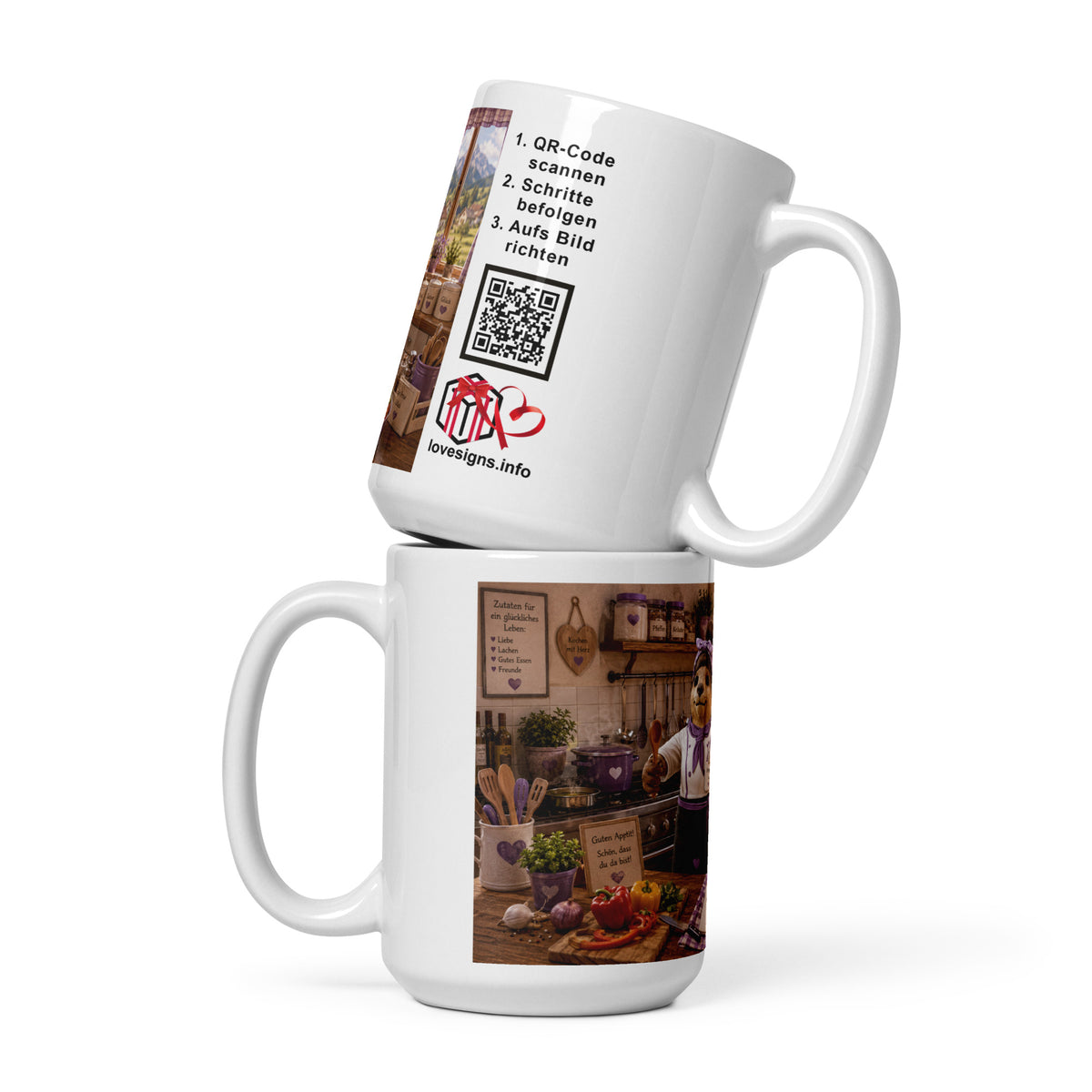Köchin Geschenk – Murmari Keramik-Tasse mit AR-Motiv
