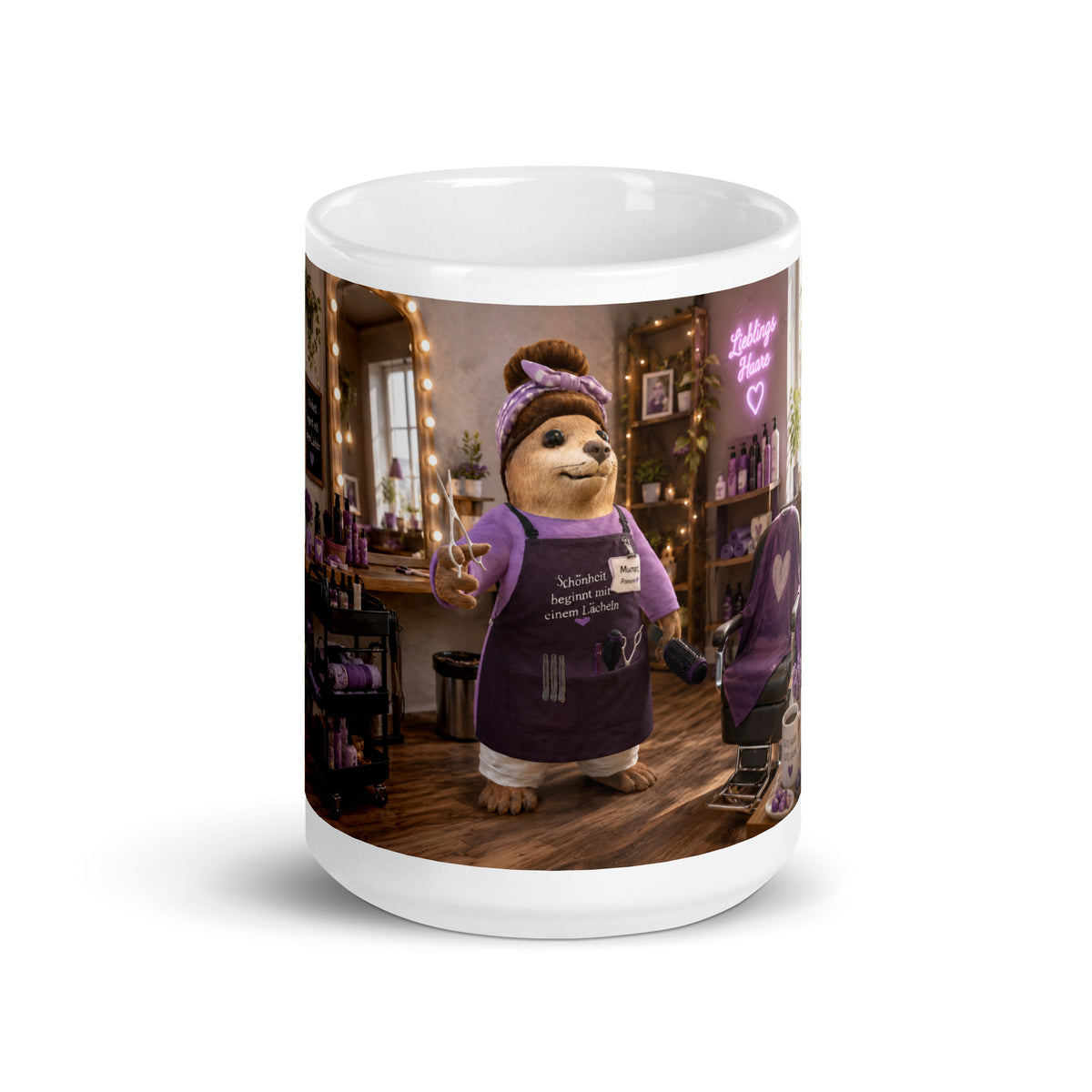 Murmari Friseurin Keramik-Tasse mit Augmented Reality – Hauptansicht