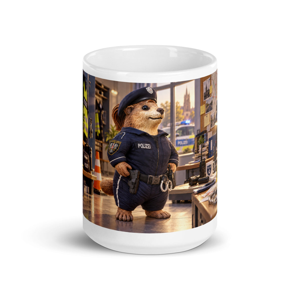 Murmari Polizistin Keramik-Tasse mit Augmented Reality – Hauptansicht