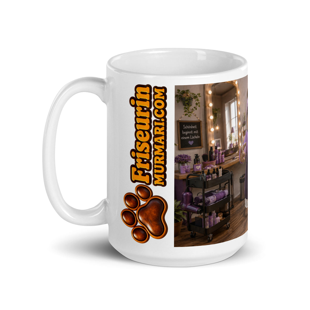 Friseurin Geschenk – Murmari Keramik-Tasse mit AR-Motiv