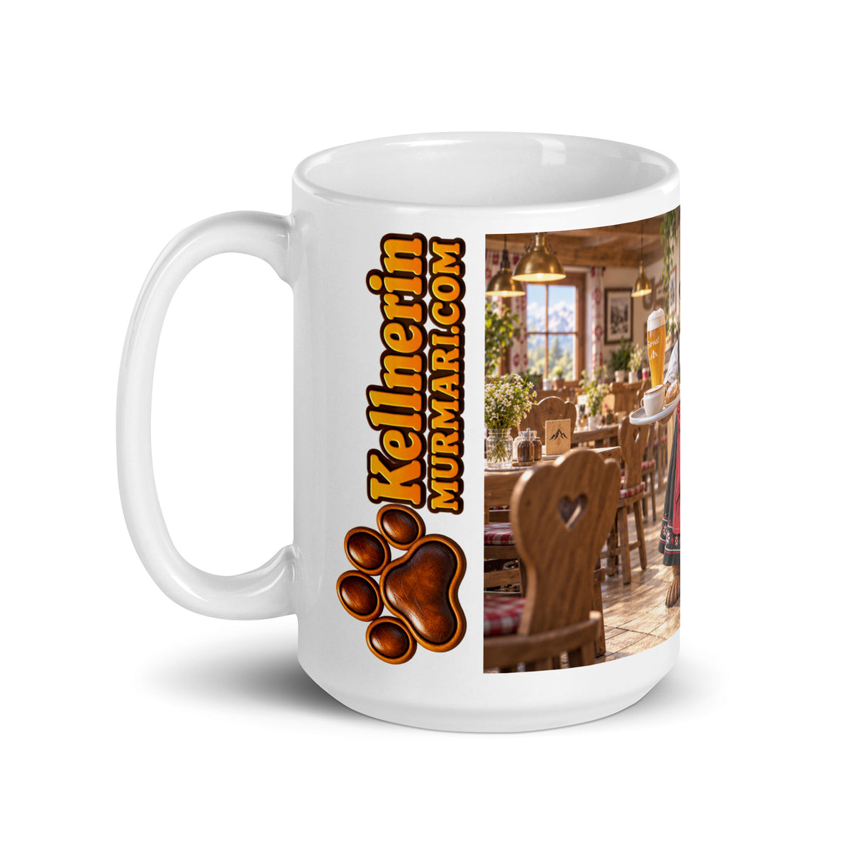 Kellnerin Geschenk – Murmari Keramiktasse mit AR-Motiv