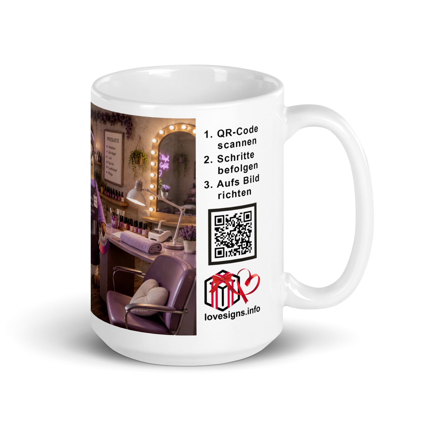Murmari Nageldesignerin AR-Keramik-Tasse mit QR-Code
