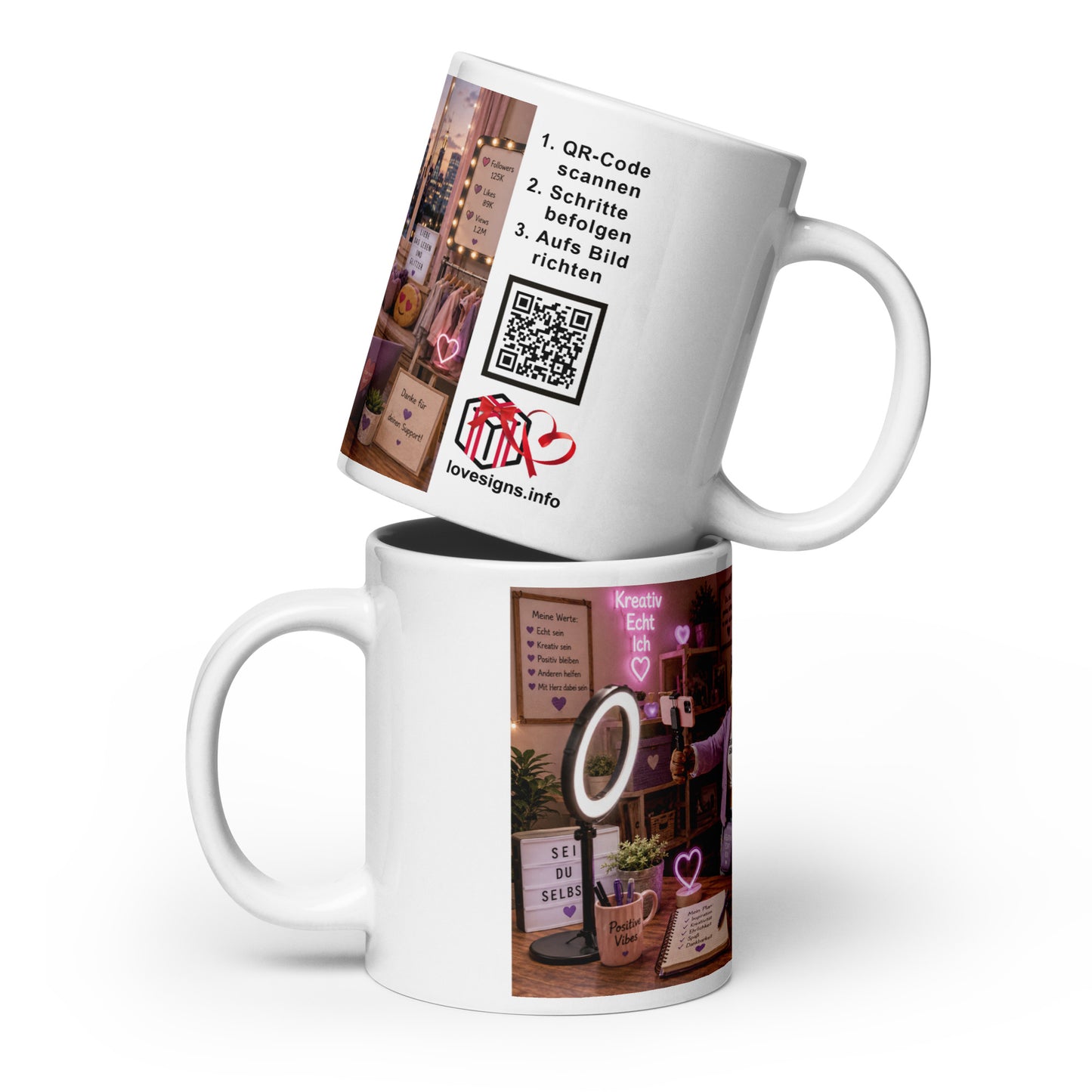 Murmari Influencerin Keramik-Tasse mit Augmented Reality – Hauptansicht
