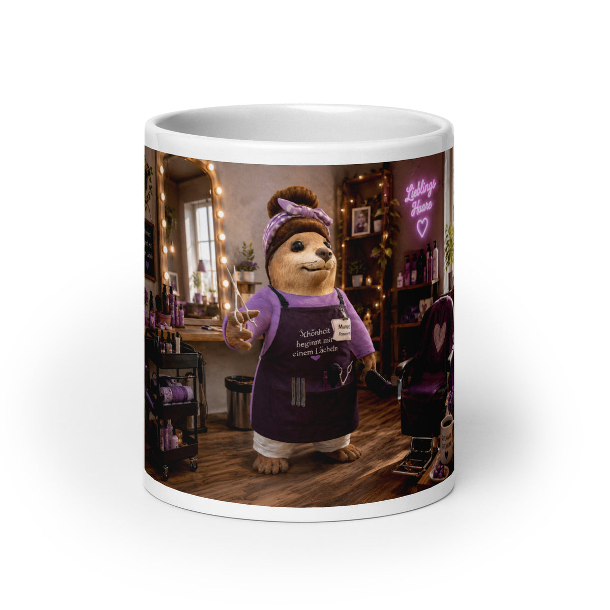 Murmari Friseurin Keramik-Tasse mit Augmented Reality – Hauptansicht