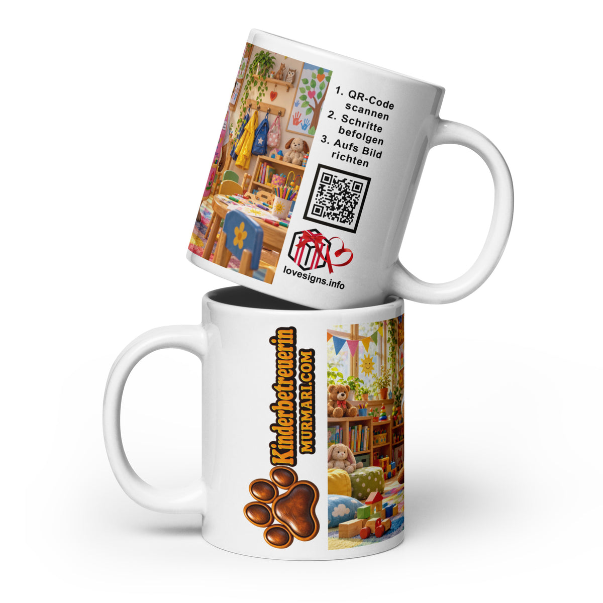 Murmari Kinderbetreuerin Keramiktasse mit Augmented Reality – Hauptansicht