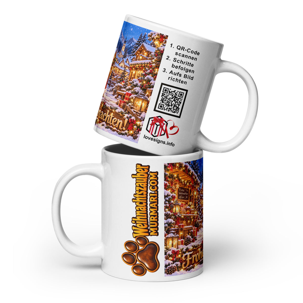 Frohe Weihnachten Geschenk – Murmari Keramik-Tasse mit AR-Motiv