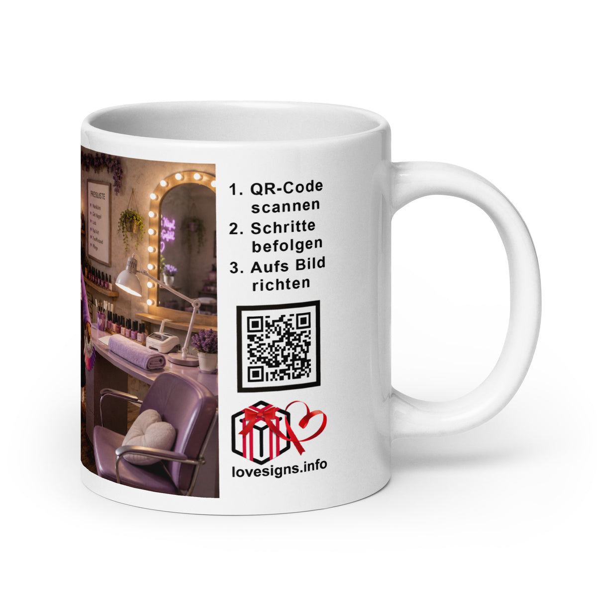 Murmari Nageldesignerin AR-Keramik-Tasse mit QR-Code