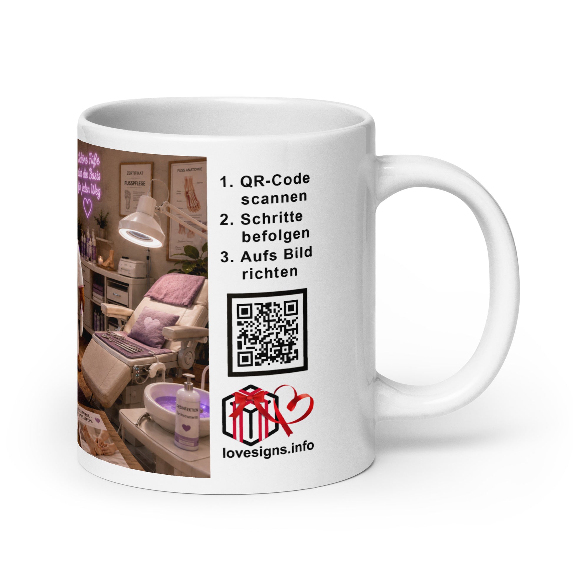 Murmari Fußpflegerin und Podologin AR-Keramik-Tasse mit QR-Code